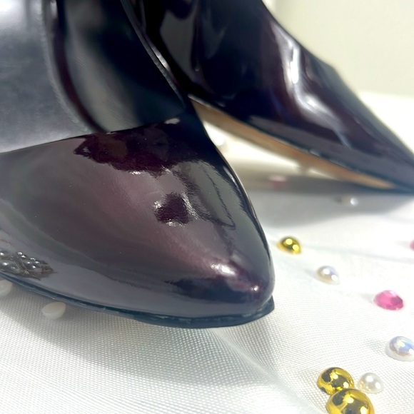 Via Spiga Patent Leather Stiletto Mary Jane Style Heels 9M Dark Purple - Picture 5 of 14